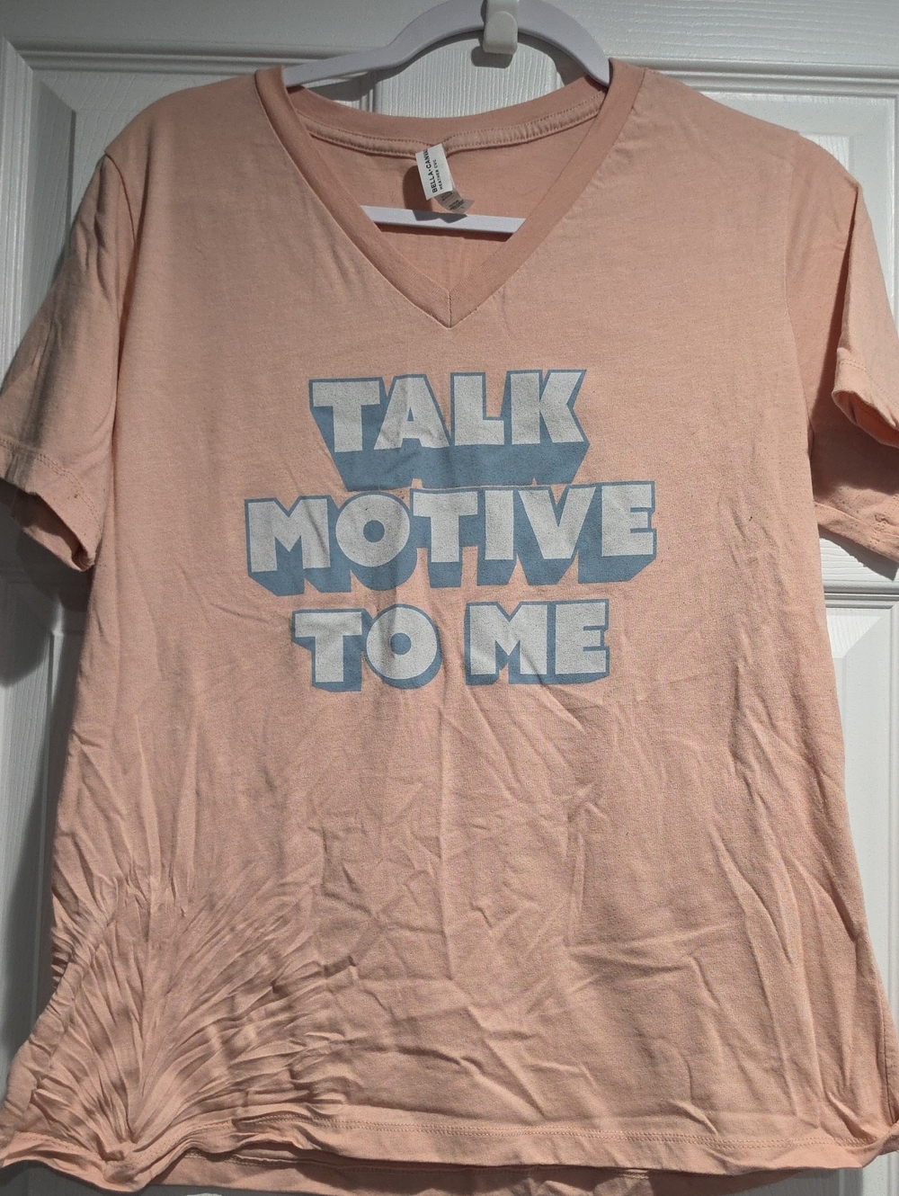 Bella Canvas Heather Peach V-Neck Tee - Soft Peach